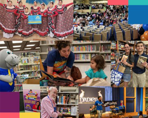 Annual Report FY2024 Library customers enjoying the Library