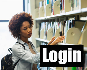 Volunteer Login Volunteer log-in with a woman shelving books