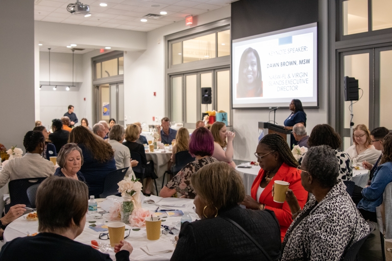 A luncheon and presentation in the Lounge