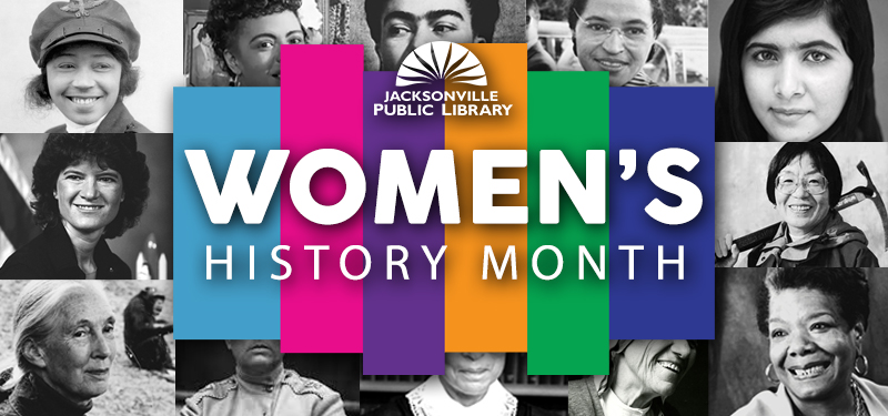 Women's History Month with a photo collage of famous women