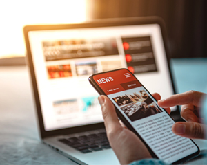 browsing for newspapers and magazines from a mobile device through the library