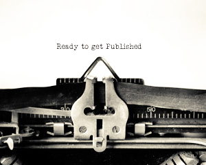 photo of a page in a typewriter that reads Ready to be published