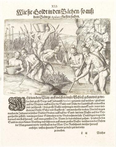 Plate XLI. How Gold is Collected in the Rivers Running from the Appalachian Mountains