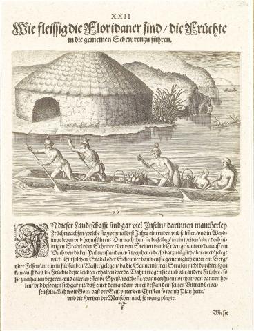 Plate XXII. The Industry of the Floridians in Storing the Products of the Harvest