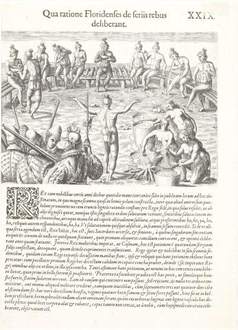 Plate XXIX. How the Floridians Deliberate on Important Affairs