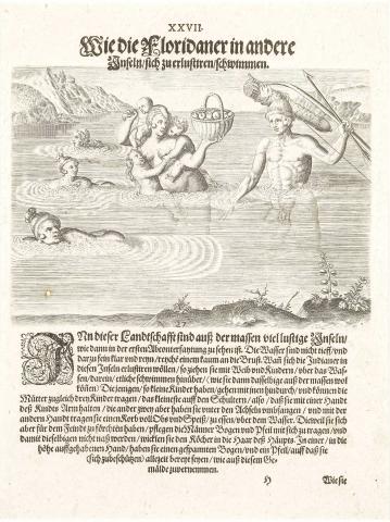 Plate XXVII. The Indians' Amusements when they Cross to the Inlands