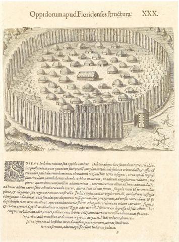 Plate XXX. How the Floridians Construct their Fortified Towns