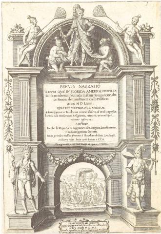Title Plate. A Brief Narration of Those Things Which Befell the French in the Province of Florida in America...