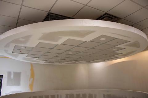 Ceiling installation at the Highlands Regional Library Children's area