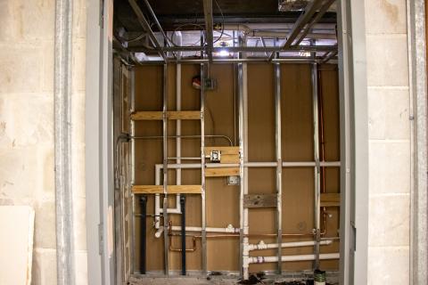 Webb Wesconnett Regional Library Children's Area Restroom Pipes