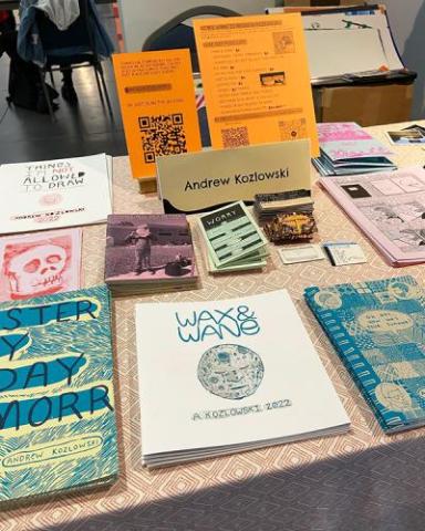 table of zines at Main library