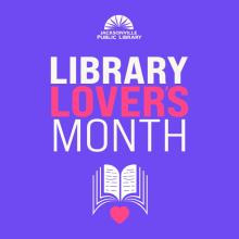 Library Lovers Month with a book and a heart