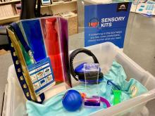 image of the sensory kit available upon request at a library location